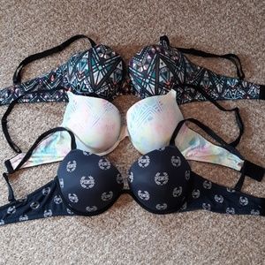 Lot of 36D PINK VS push up bras